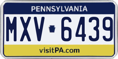 PA license plate MXV6439