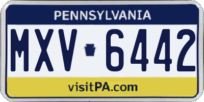 PA license plate MXV6442