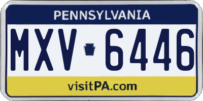 PA license plate MXV6446