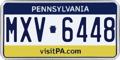 PA license plate MXV6448