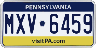 PA license plate MXV6459