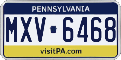 PA license plate MXV6468