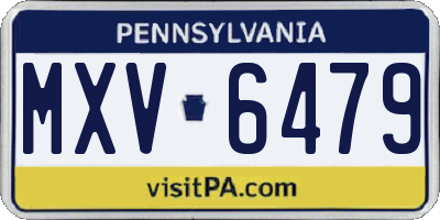 PA license plate MXV6479