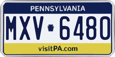 PA license plate MXV6480