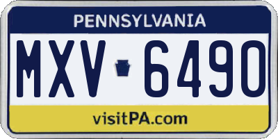 PA license plate MXV6490
