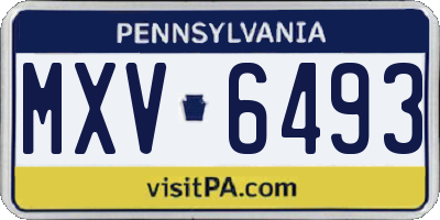 PA license plate MXV6493