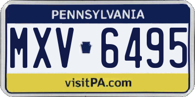 PA license plate MXV6495