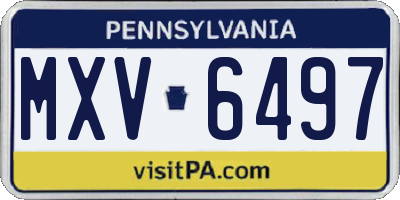PA license plate MXV6497