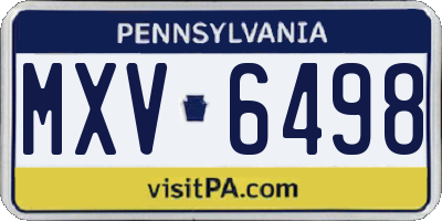 PA license plate MXV6498