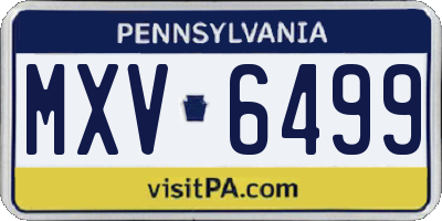 PA license plate MXV6499