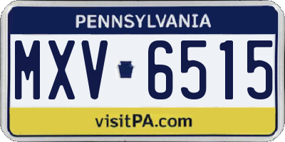 PA license plate MXV6515