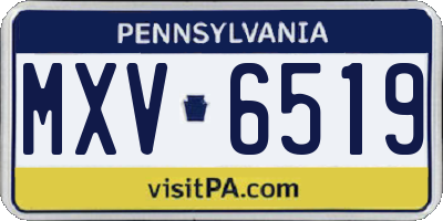 PA license plate MXV6519