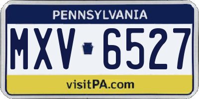 PA license plate MXV6527