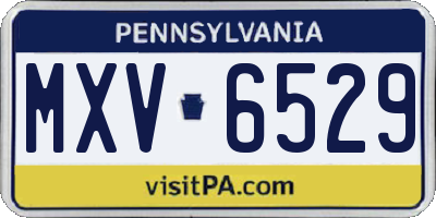 PA license plate MXV6529