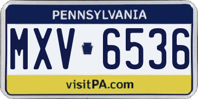 PA license plate MXV6536
