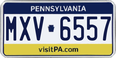 PA license plate MXV6557