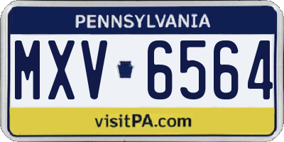 PA license plate MXV6564