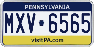 PA license plate MXV6565