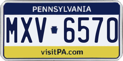 PA license plate MXV6570