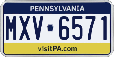 PA license plate MXV6571