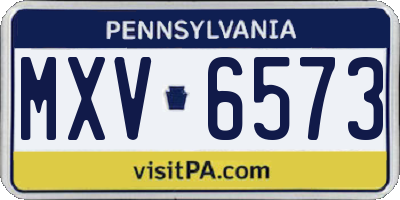 PA license plate MXV6573