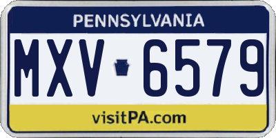 PA license plate MXV6579