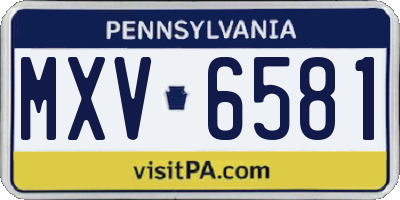 PA license plate MXV6581