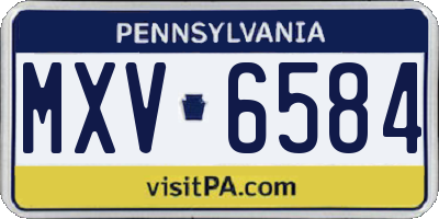PA license plate MXV6584