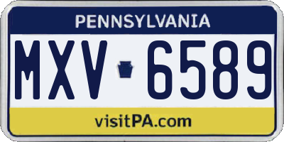 PA license plate MXV6589