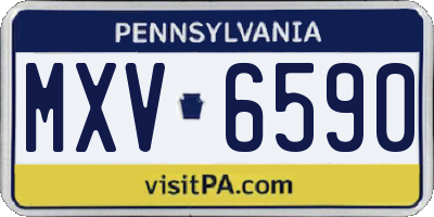 PA license plate MXV6590