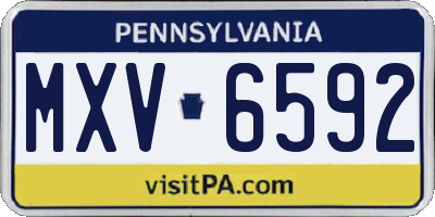 PA license plate MXV6592
