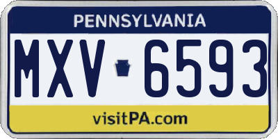 PA license plate MXV6593