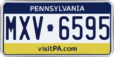 PA license plate MXV6595