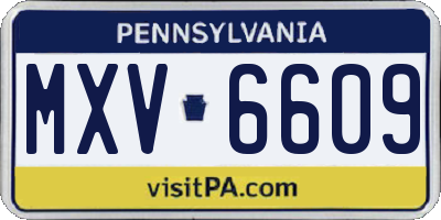 PA license plate MXV6609