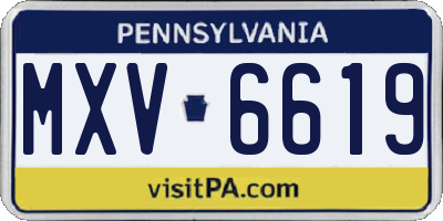 PA license plate MXV6619