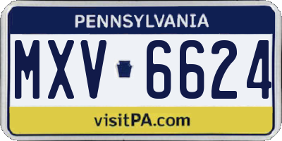 PA license plate MXV6624