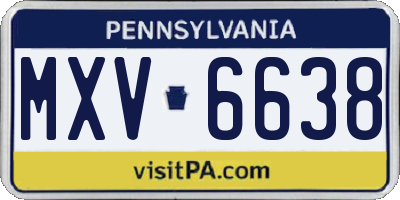 PA license plate MXV6638