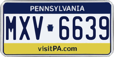 PA license plate MXV6639