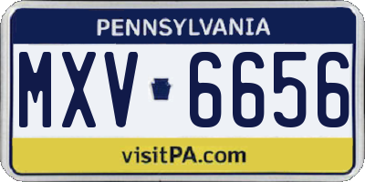 PA license plate MXV6656