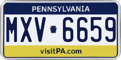 PA license plate MXV6659