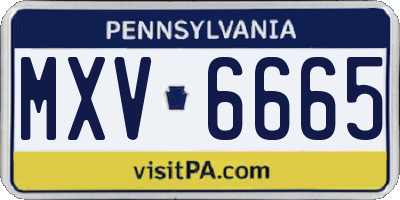 PA license plate MXV6665