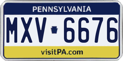 PA license plate MXV6676