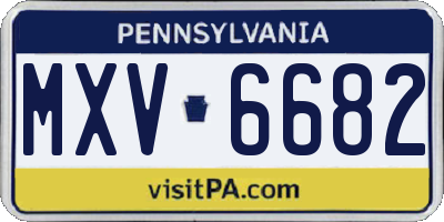 PA license plate MXV6682