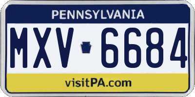 PA license plate MXV6684