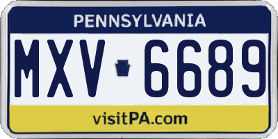 PA license plate MXV6689