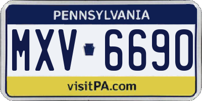 PA license plate MXV6690
