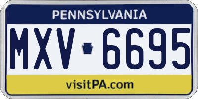 PA license plate MXV6695