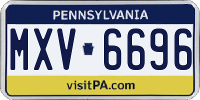 PA license plate MXV6696