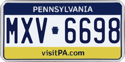 PA license plate MXV6698