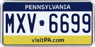 PA license plate MXV6699